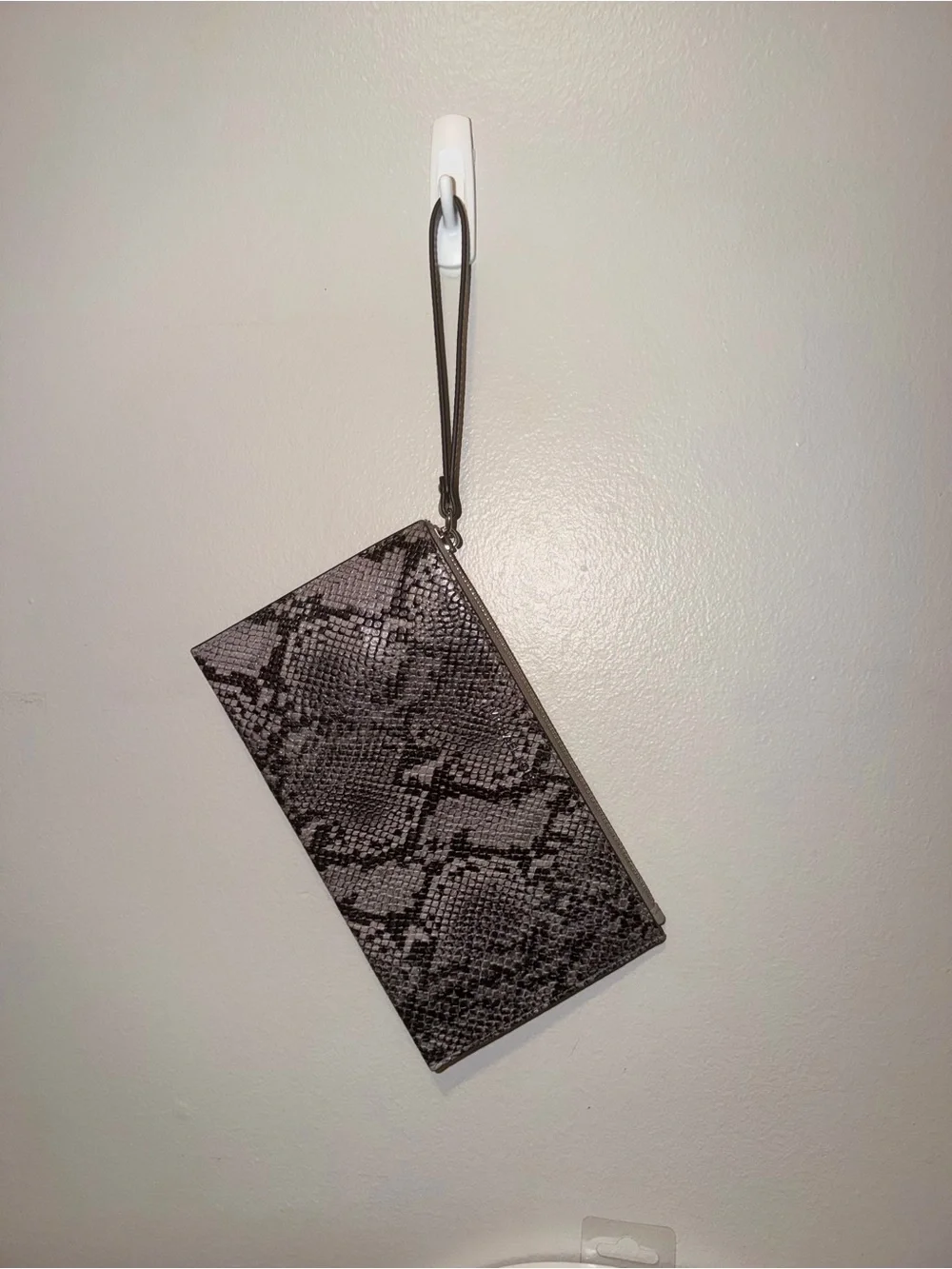Michael Kors Black and Gray Snake-Print Wristlet Clutch